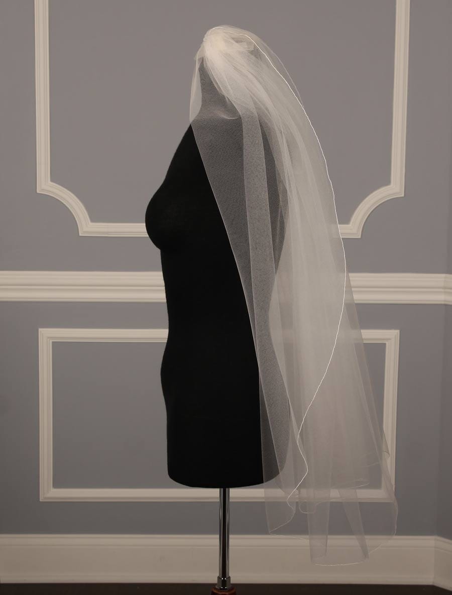 Jennifer Leigh 5126 Diamond White Waist Length Bridal Veil