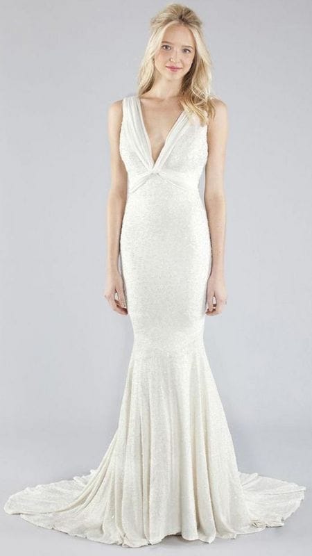 Nicole Miller silk wedding dress