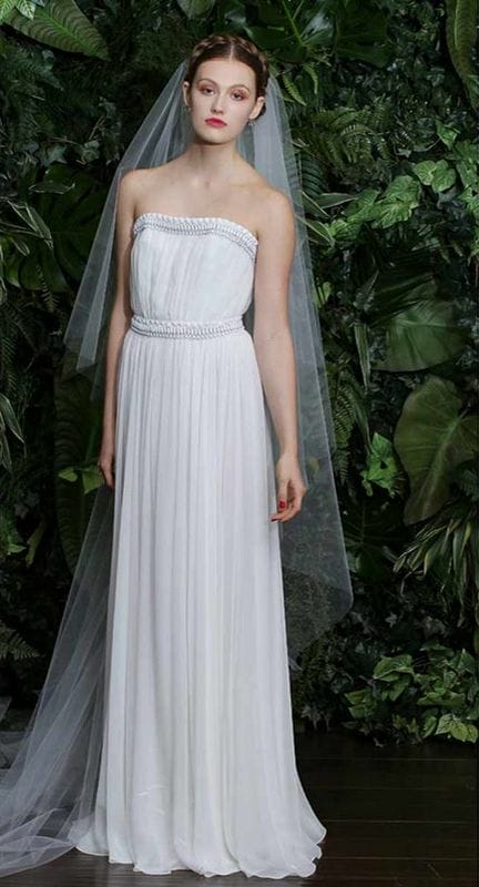 Naeem Khan silk chiffon wedding dress.