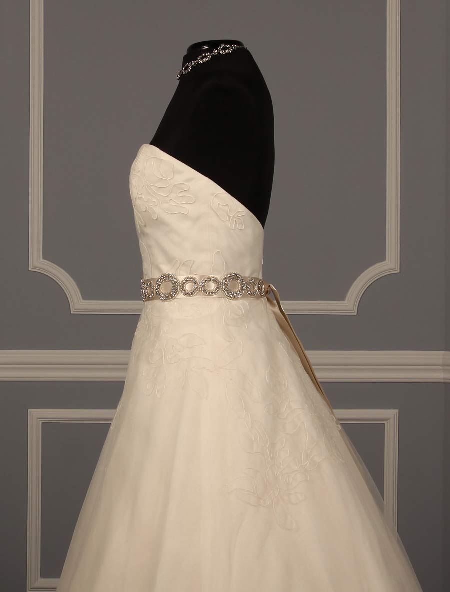 Ossai SS11-SH-10 Ivory Embellished Bridal Sash