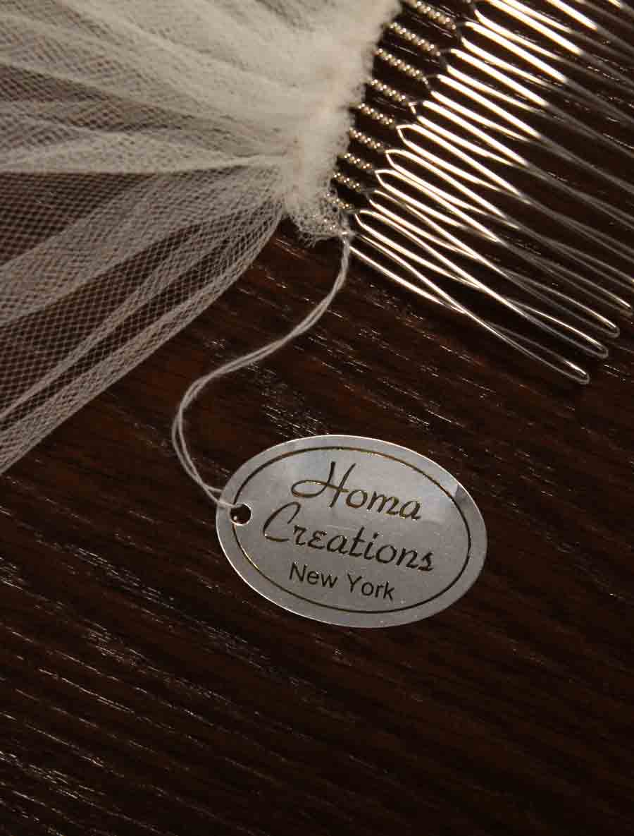 Homa Bridal 454 Diamond White Waltz Length Bridal Veil