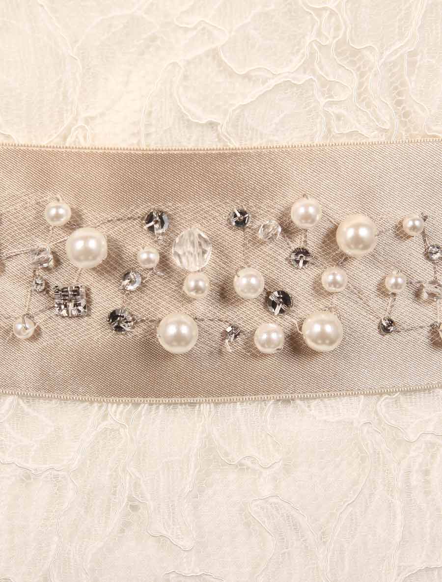 Champagne Embellished Bridal Sash Detail