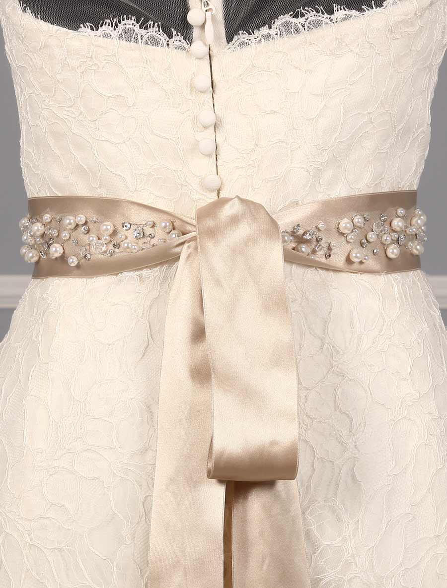 Champagne Embellished Wedding Sashes