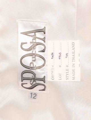 St. Pucchi Olivia Z168 Wedding Dress Discounted Interior Label