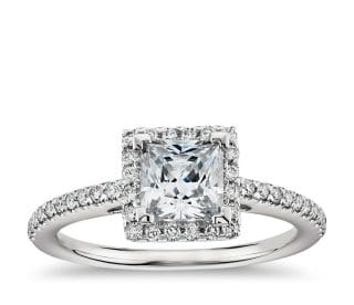 Blue Nile Princess Cut Diamond Engagement Wedding Ring