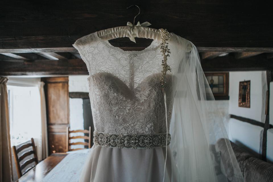 wedding dress and veil photograph for Orange Restoration labs blog post