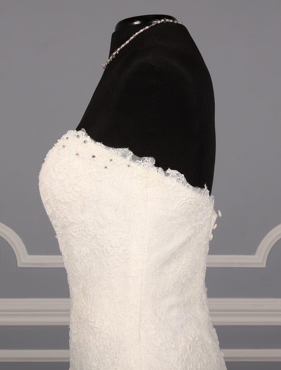 Pronovias Prune Wedding Dress Side Bodice