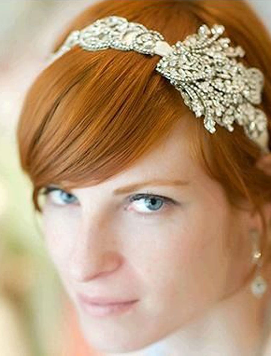 Chic Headpieces for Brides With Short Hair