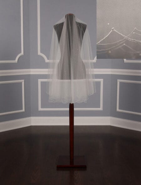 Jennifer Leigh Jovienne Diamond White Waist Length Bridal Veil