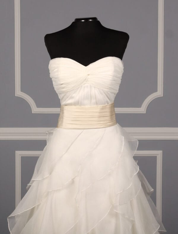 Monique Lhuillier Ivory Silk Satin Bridal Sash On Sale - Your Dream Dress