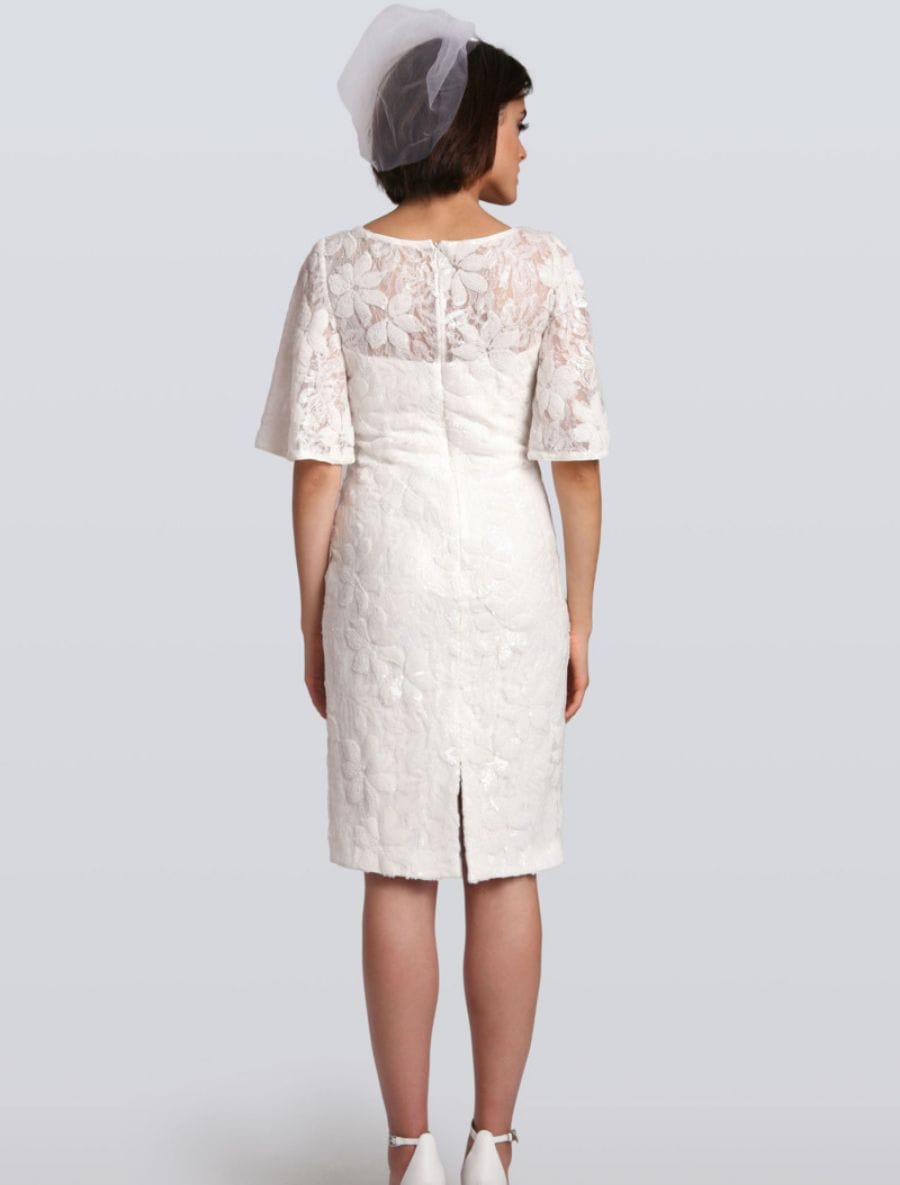 Carmen Marc Valvo Camila Beaded Cocktail Wedding Dress