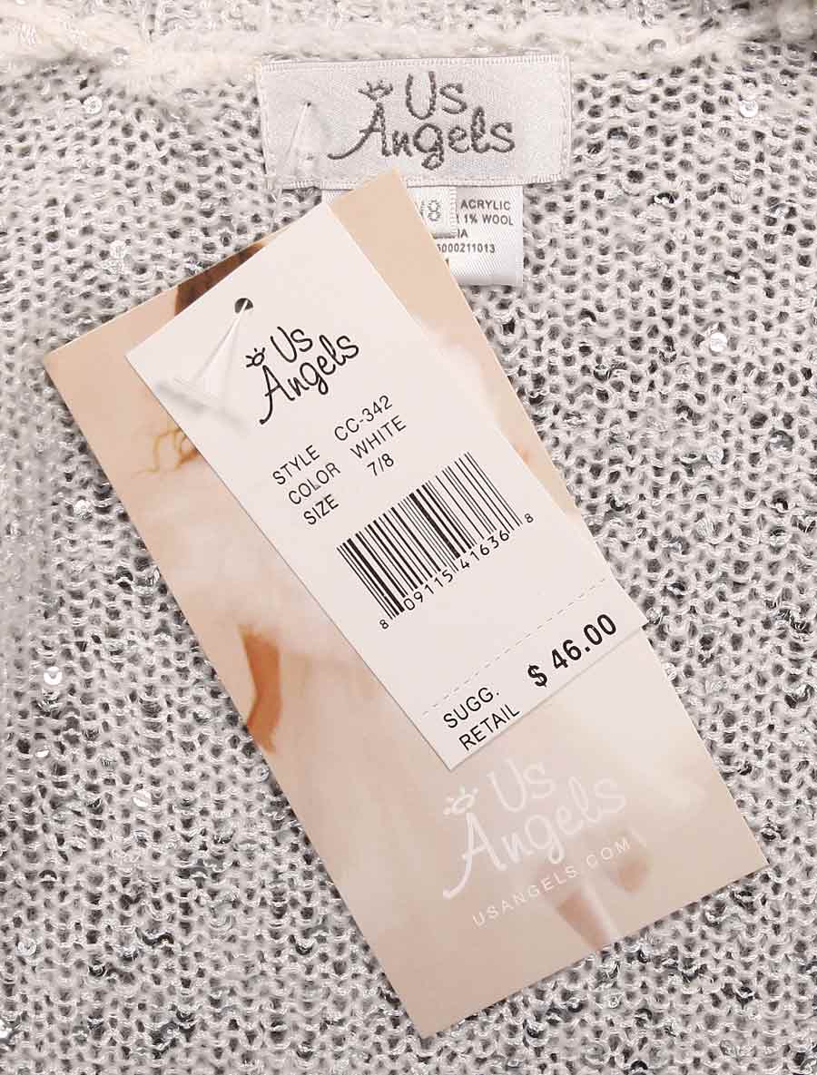 Us Angels CC-342 Flower Girl Jacket Label Hang Tag