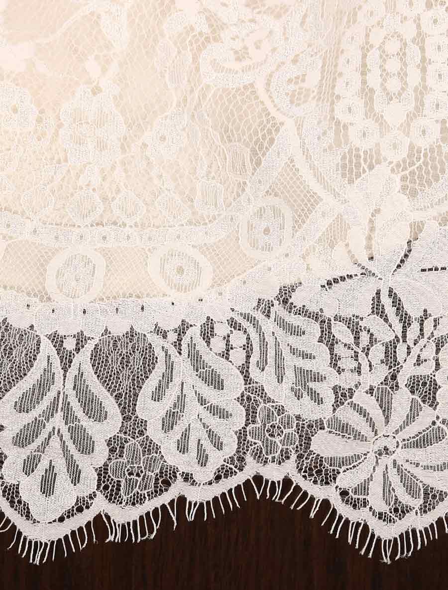 This Allure C341 wedding dress is Brand New and has its hang tag attached!  The workmanship on this gown is amazing in person!  The beading and embroidery on the bodice are out of this world!  Luxurious lace creates the fit and flare design of this Allure wedding gown.  The light gold lining shows through giving the gown a soft touch of color.  There are sheer short sleeves, a sheer back, an empire waist and a trumpet silhouette that flows into a chapel train.