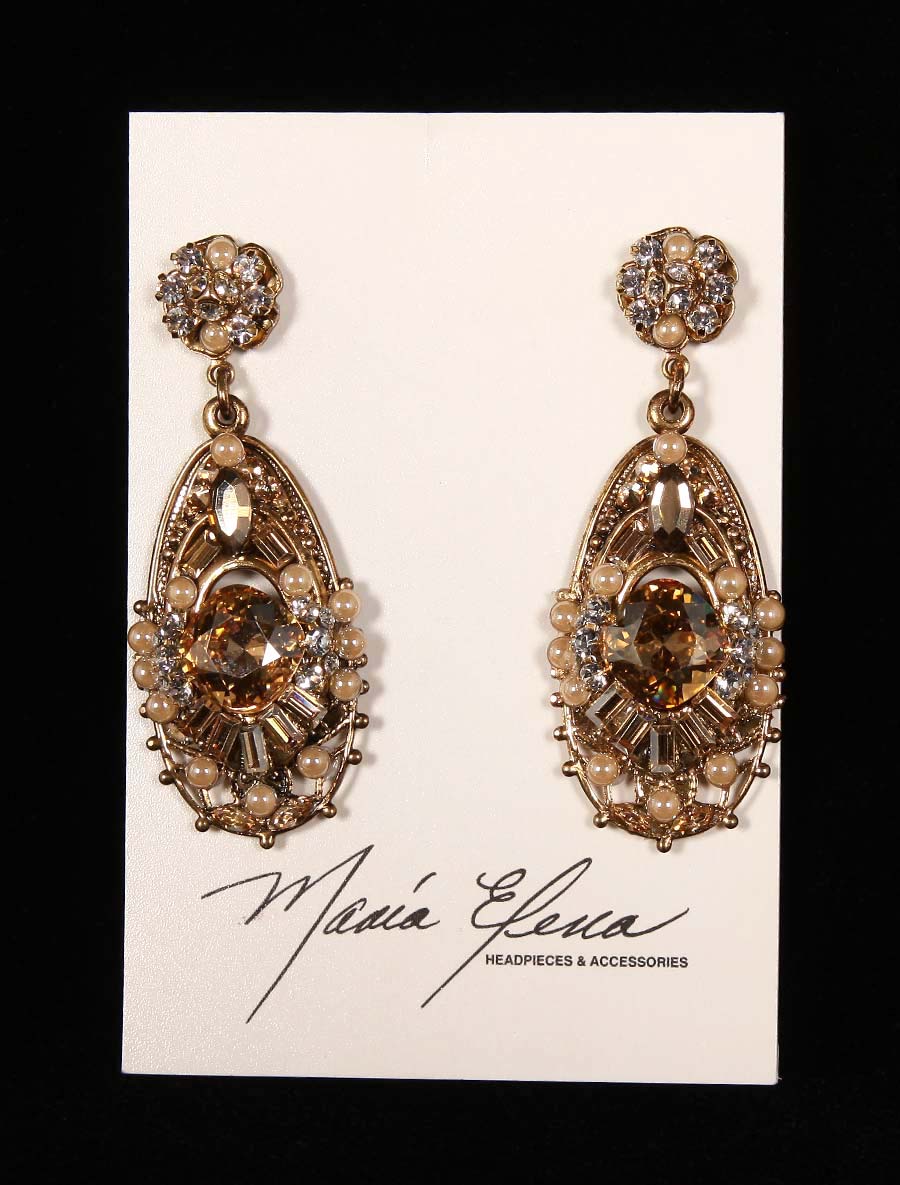Maria Elena E 543-G Bridal Earrings Label