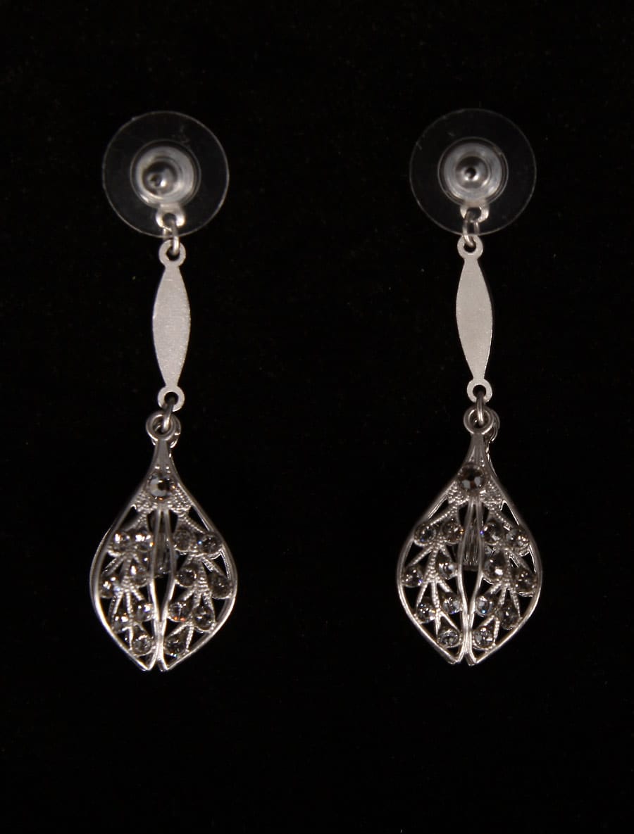 Paris Dance Machine Silver Bridal Earrings