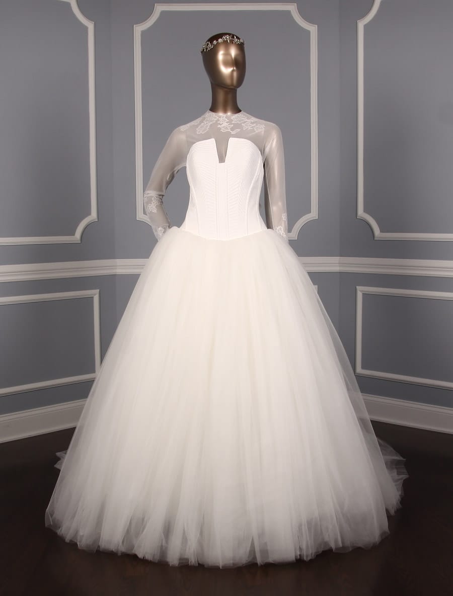 Vera Wang Frederique Long Sleeve Light Ivory Ballgown Wedding Dresses