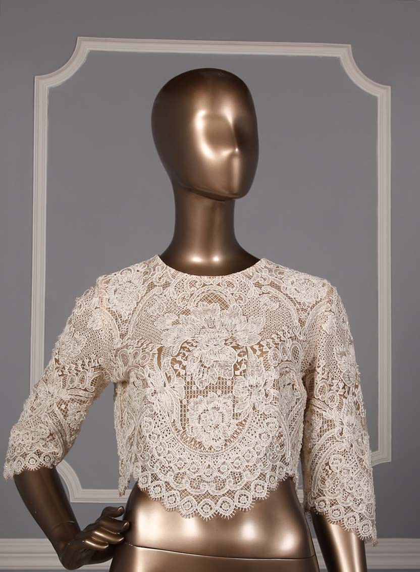 Francesca Miranda Leonor Ivory Nude Wedding Jacket