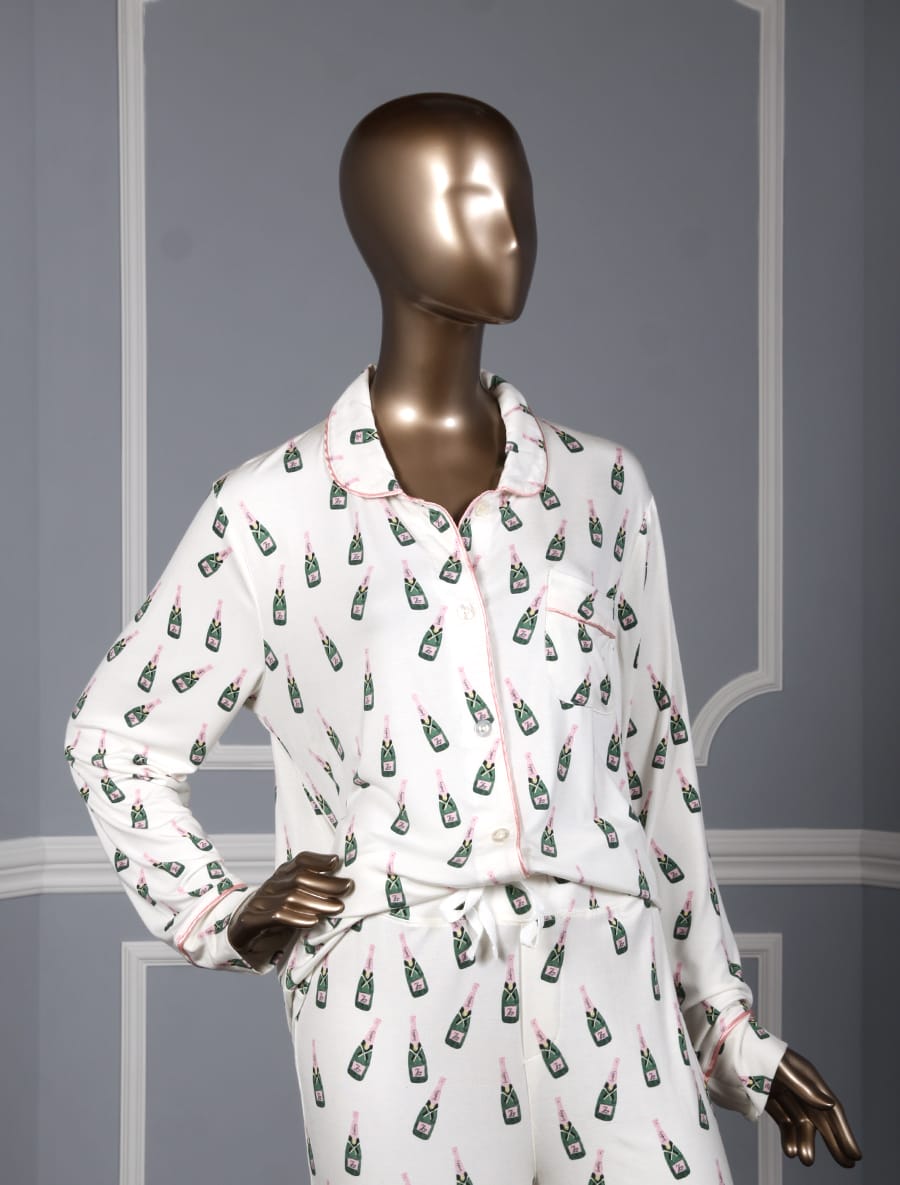 Toss Designs Champagne Pajama Set Front Detail