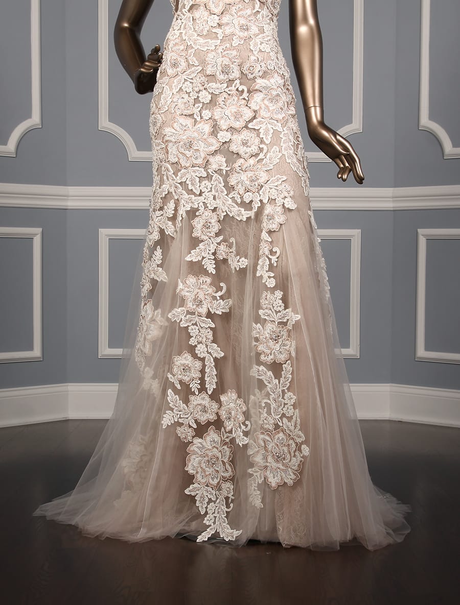 Francesca Miranda Jacelyn X Lace Wedding Dress Discounted Front Skirt