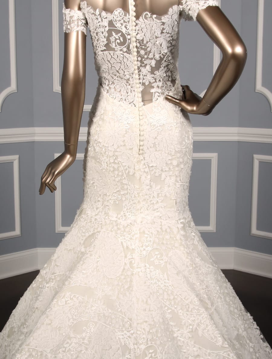 Ines Di Santo Natalie Lace Wedding Dress Back Skirt Detail
