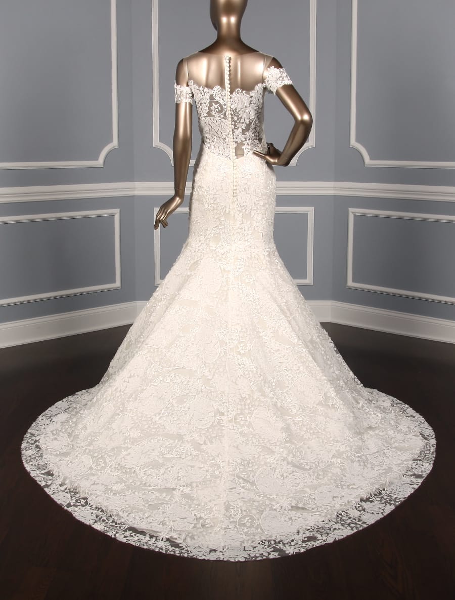 Ines Di Santo Natalie Lace Wedding Dress Discounted Back Skirt