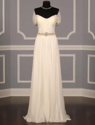 Monique Lhuillier Prima bridal sash belt full front