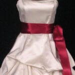 Wine Swiss Double Faced Satin Ribbon Sash Belt for Wedding Dress Gown Closeup
