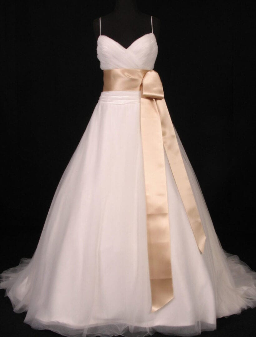 Champagne Swiss Double-faced Satin Ribbon Sash 4 inch wide