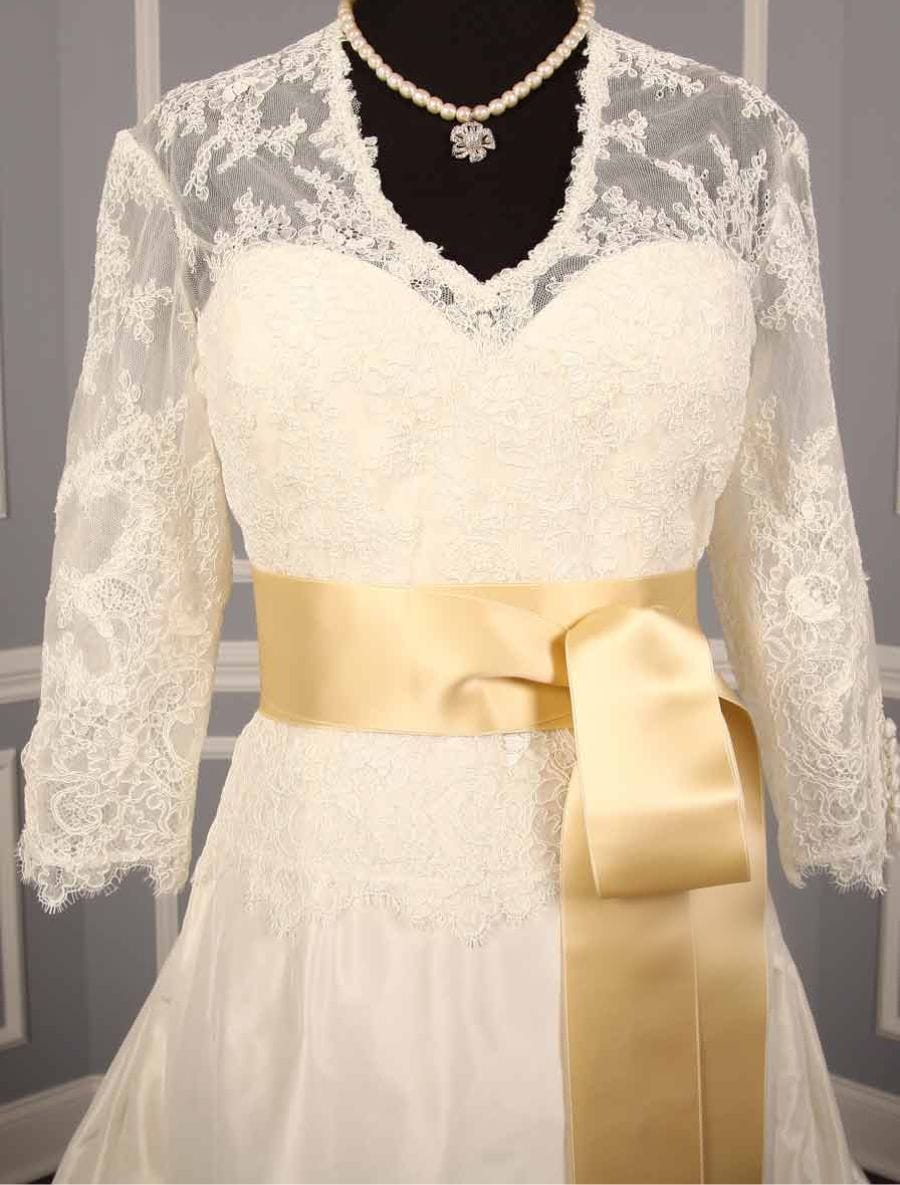 White Coffee Swiss Double Faced Satin Ribbon Sash Belt 2.75 wide
