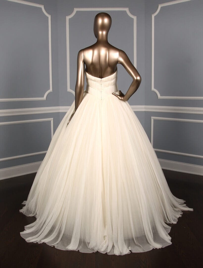Steve Birnbaum Antoinette Ivory Silk Tulle Wedding Dress Back