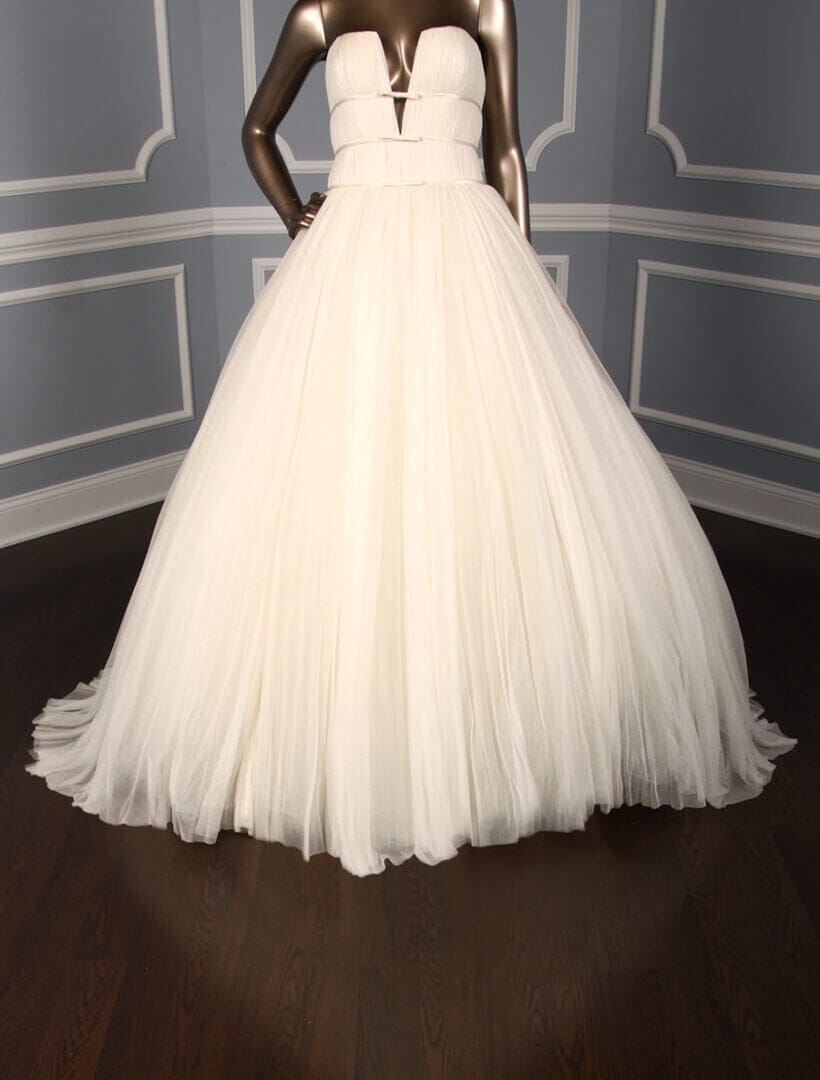 Steve Birnbaum Antoinette Ivory Silk Tulle Wedding Dress Front Skirt