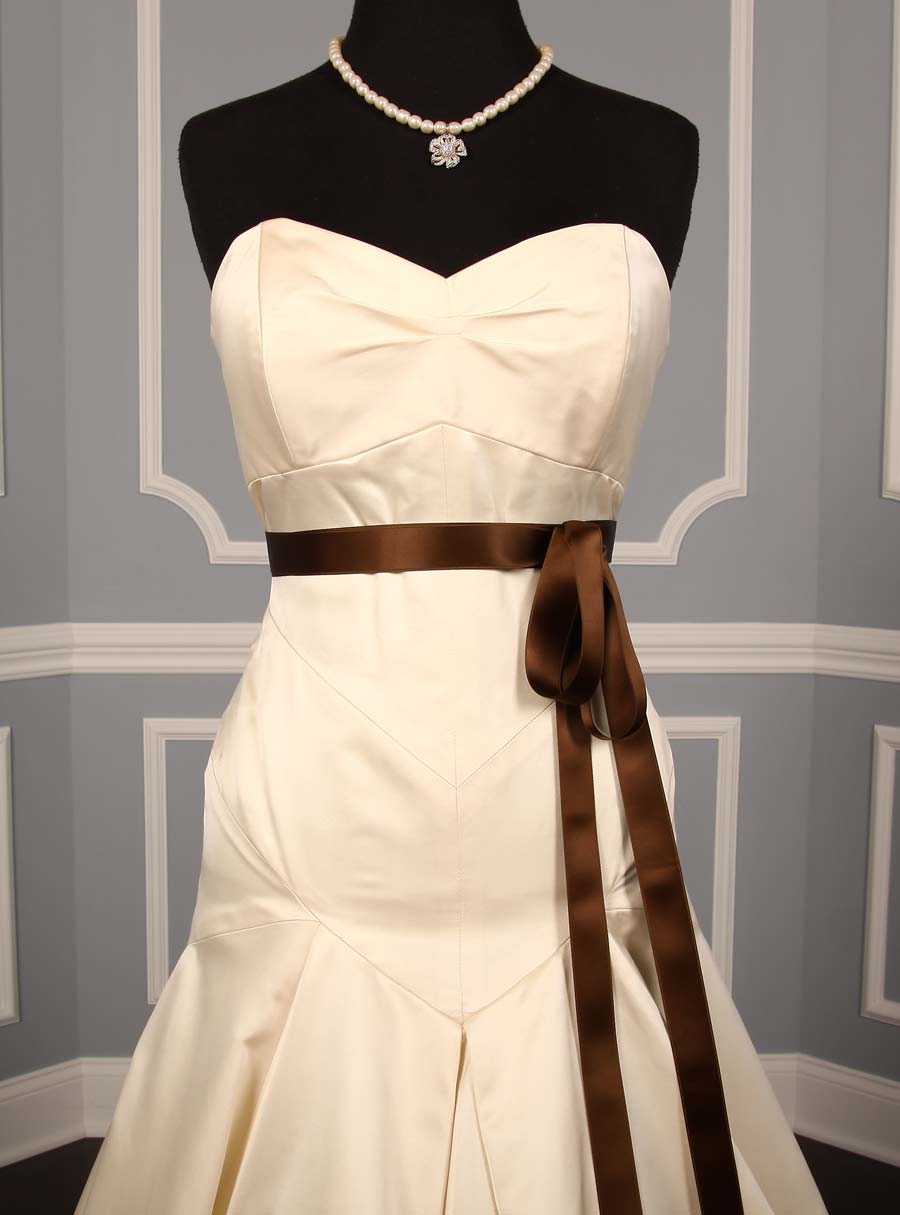 Brown Swiss Double Faced Satin Ribbon Sash Front
