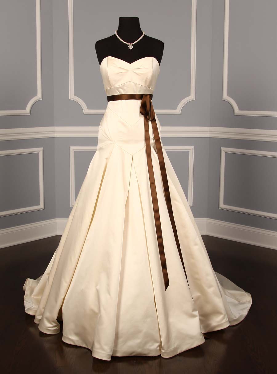 Brown Swiss Double Faced Satin Ribbon Sash Full Front