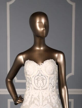 Francesca Miranda Jackie Wedding Dress Silk Organza Laser Cut Front Bodice