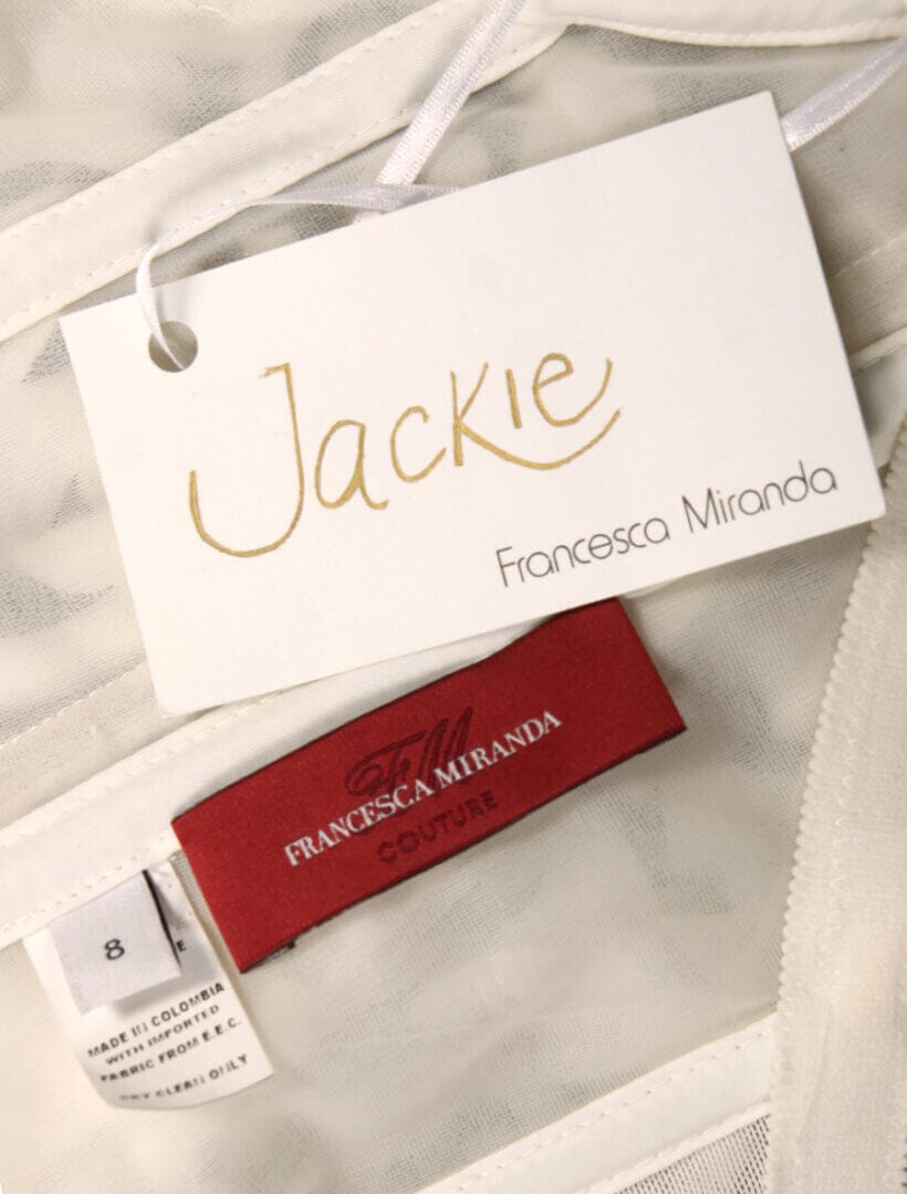 Francesca Miranda Jackie Wedding Dress Interior Label and Hang Tag