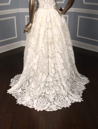 Francesca Miranda Jackie Silk Organza Laser Cut Dress with Detachable Skirt Wedding Dress Back Skirt