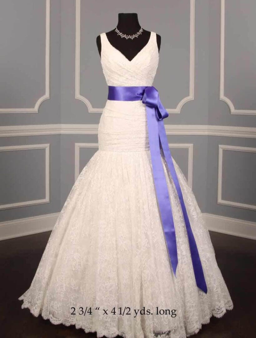 Periwinkle Swiss Double Faced Satin Ribbon Sash Belt 2.75x4.5